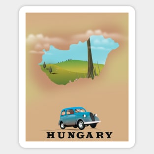 Hungary Map travel poster Sticker